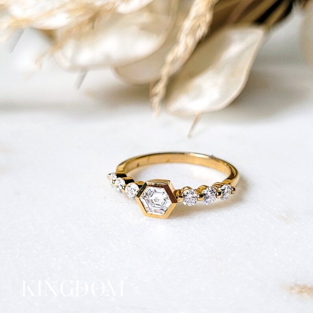 Hex-Cut Diamond Engagement Ring